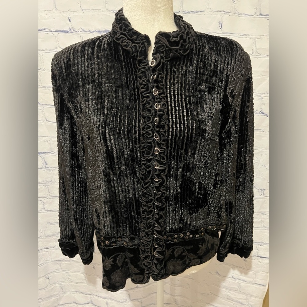 Terry made in Italy button down vintage sweater with sequin bottom